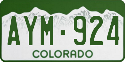 CO license plate AYM924