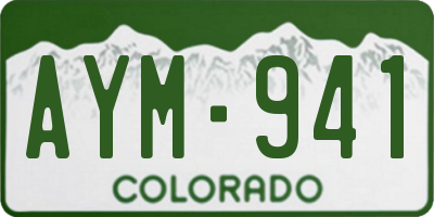 CO license plate AYM941