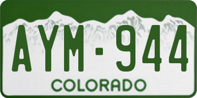 CO license plate AYM944