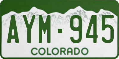 CO license plate AYM945