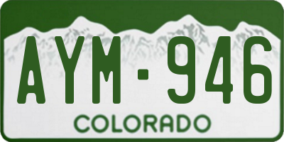 CO license plate AYM946