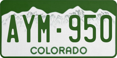 CO license plate AYM950