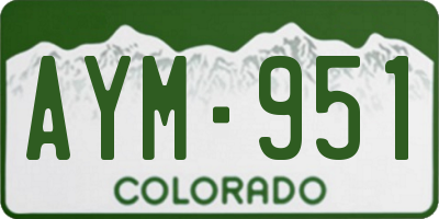 CO license plate AYM951