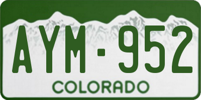 CO license plate AYM952