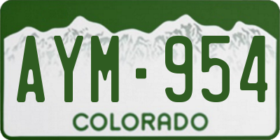 CO license plate AYM954