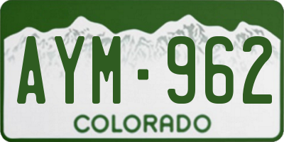 CO license plate AYM962