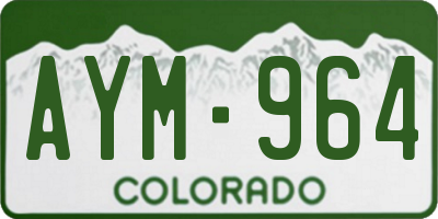 CO license plate AYM964