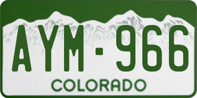 CO license plate AYM966