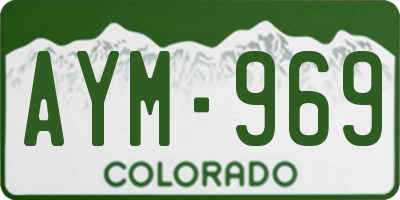 CO license plate AYM969