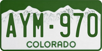 CO license plate AYM970