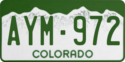 CO license plate AYM972