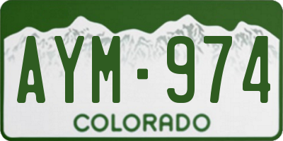 CO license plate AYM974