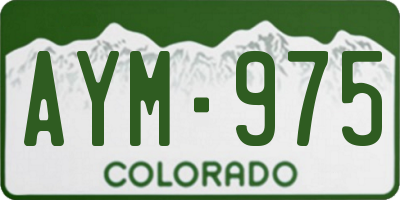 CO license plate AYM975