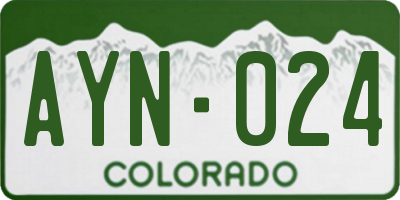 CO license plate AYN024