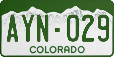 CO license plate AYN029