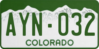 CO license plate AYN032