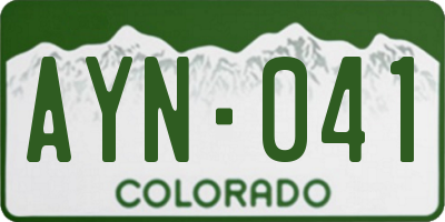 CO license plate AYN041