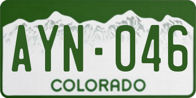 CO license plate AYN046