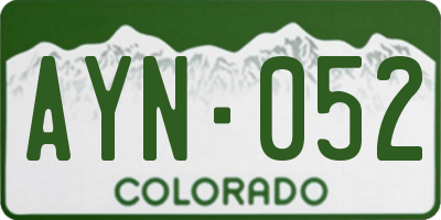 CO license plate AYN052