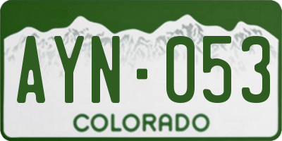 CO license plate AYN053