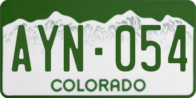 CO license plate AYN054