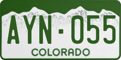 CO license plate AYN055