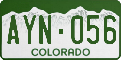 CO license plate AYN056