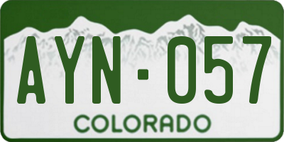 CO license plate AYN057