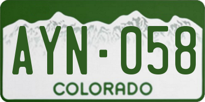 CO license plate AYN058