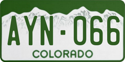 CO license plate AYN066