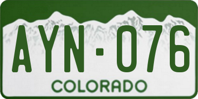 CO license plate AYN076