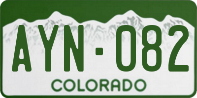 CO license plate AYN082