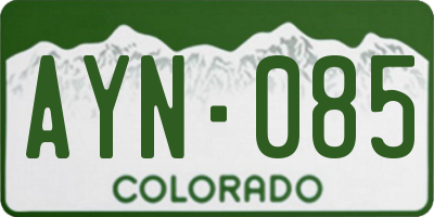 CO license plate AYN085