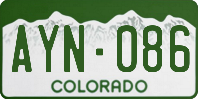 CO license plate AYN086