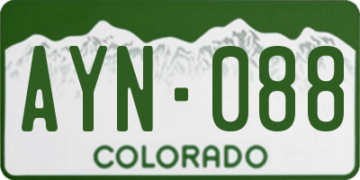 CO license plate AYN088