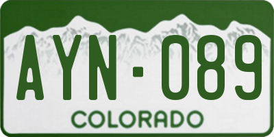 CO license plate AYN089