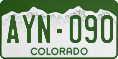 CO license plate AYN090