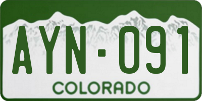 CO license plate AYN091