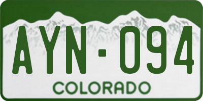 CO license plate AYN094