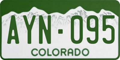 CO license plate AYN095