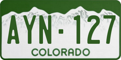 CO license plate AYN127