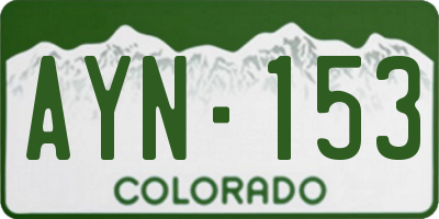 CO license plate AYN153