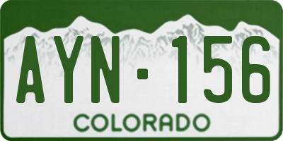 CO license plate AYN156