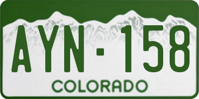 CO license plate AYN158