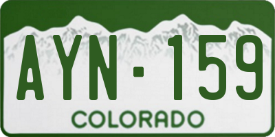 CO license plate AYN159