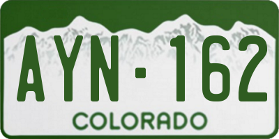 CO license plate AYN162