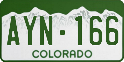 CO license plate AYN166