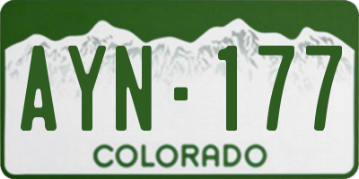 CO license plate AYN177