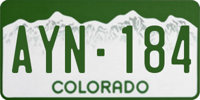 CO license plate AYN184