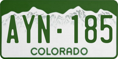 CO license plate AYN185